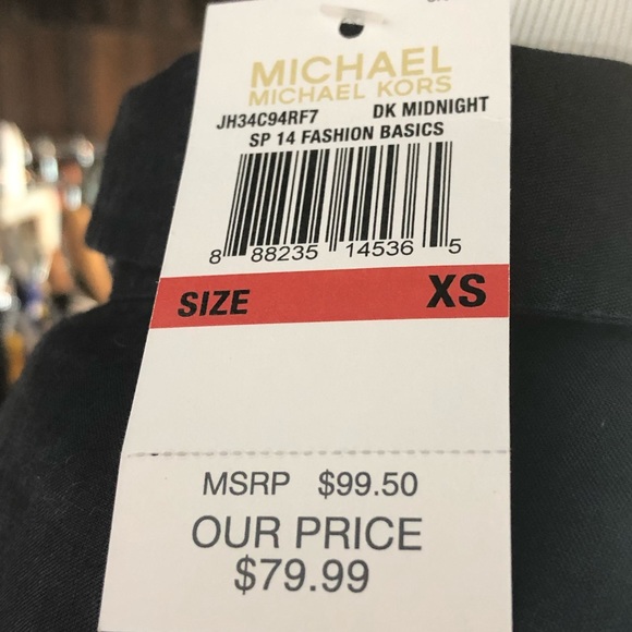 Michael Kors Navy Linen Button Down Xs NEW - Picture 6 of 7